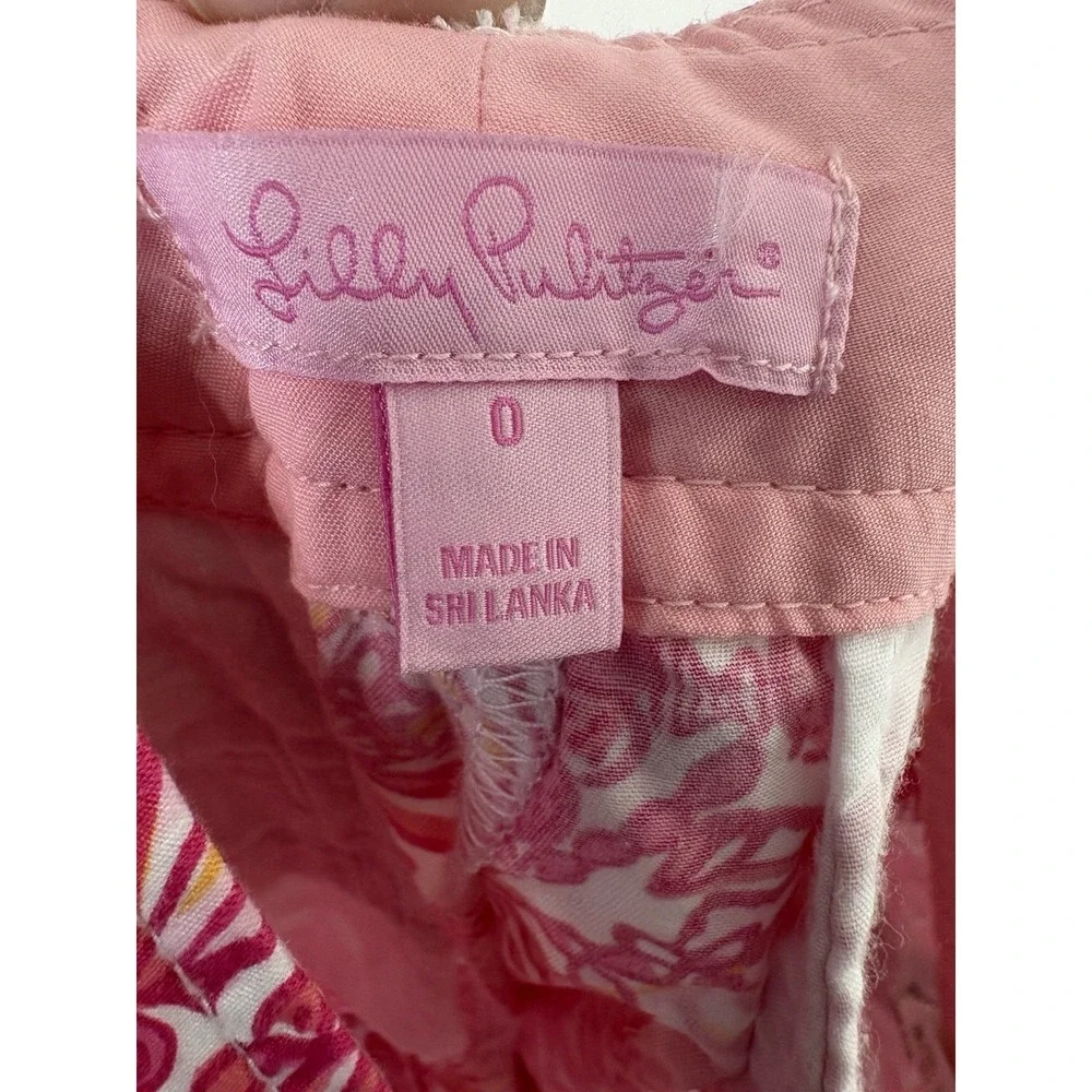 Lilly Pulitzer Pink Seashells Callahan Short Size 0‎ Preppy Beach Coastal
